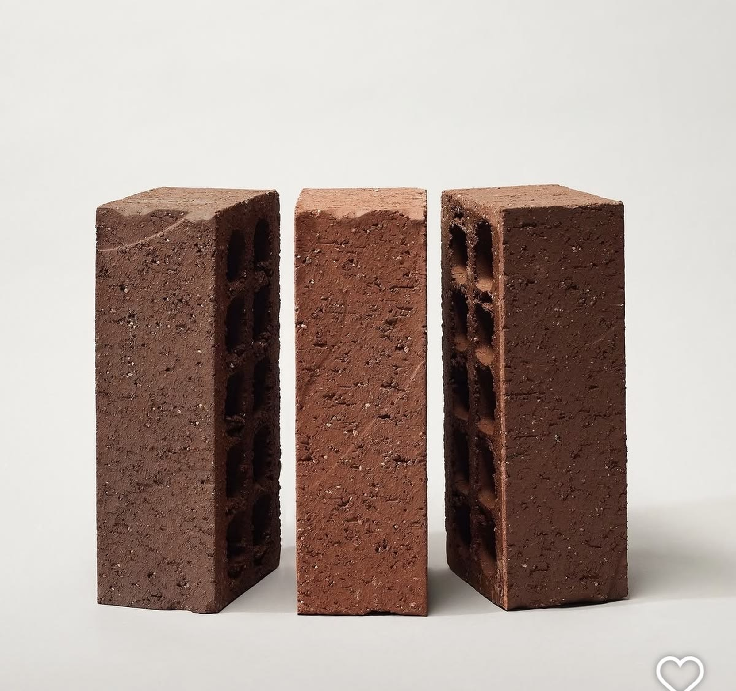 Fired clay bricks produced from the deposit during thermal stability testing