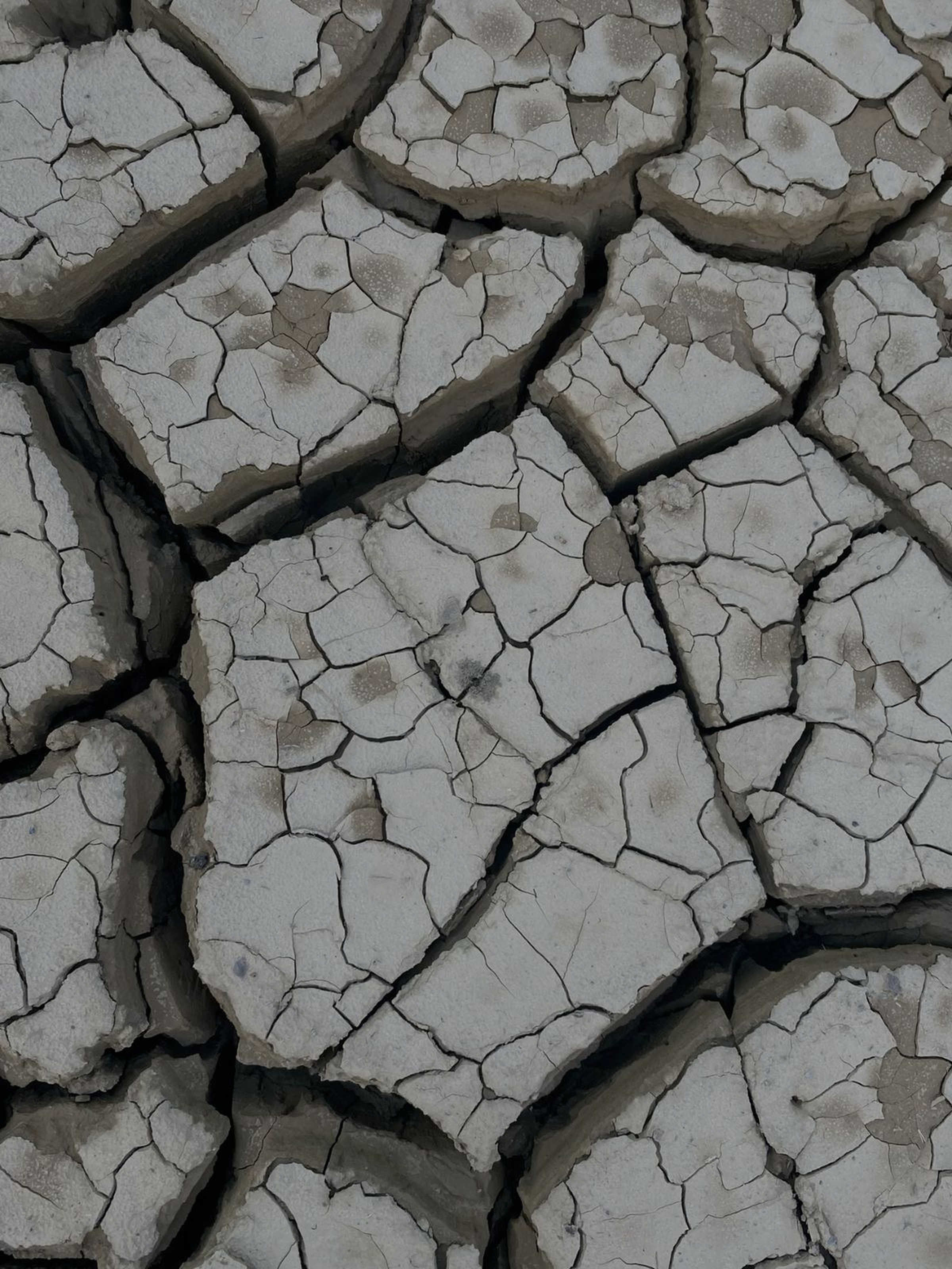 Sun-dried cracked clay pieces from the Menzel Bourguiba deposit
